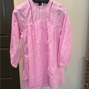 Urban Outfitters Pink Eyelet Cotton Romper Dress